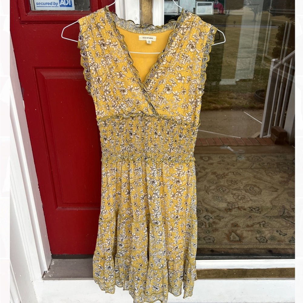 Max Studio Yellow Floral Dress